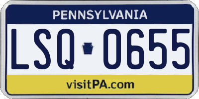 PA license plate LSQ0655