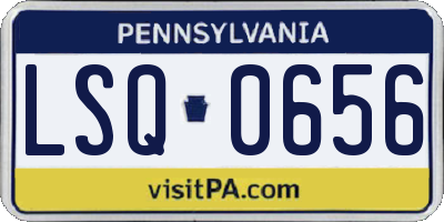 PA license plate LSQ0656