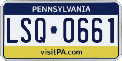 PA license plate LSQ0661