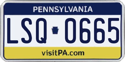 PA license plate LSQ0665
