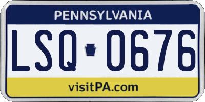 PA license plate LSQ0676