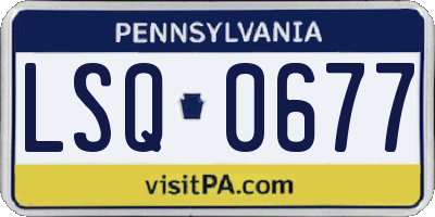 PA license plate LSQ0677
