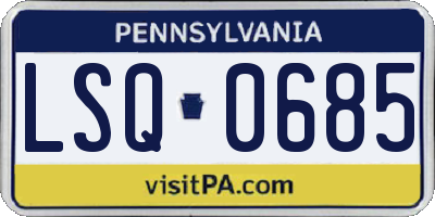 PA license plate LSQ0685