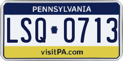 PA license plate LSQ0713