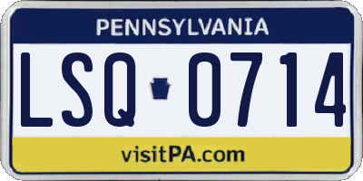 PA license plate LSQ0714