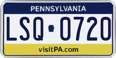 PA license plate LSQ0720
