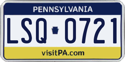 PA license plate LSQ0721
