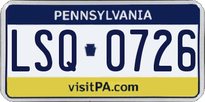 PA license plate LSQ0726