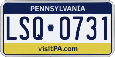 PA license plate LSQ0731