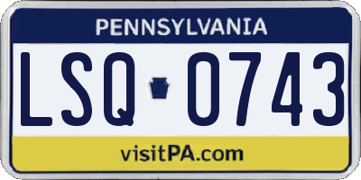 PA license plate LSQ0743