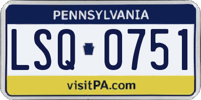 PA license plate LSQ0751