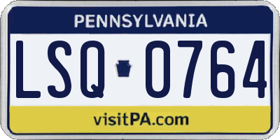 PA license plate LSQ0764