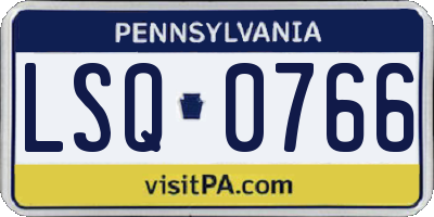 PA license plate LSQ0766