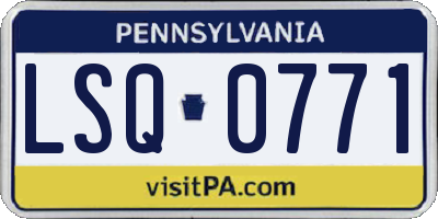 PA license plate LSQ0771