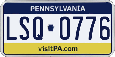 PA license plate LSQ0776