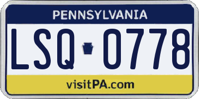 PA license plate LSQ0778
