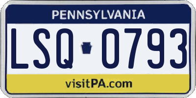 PA license plate LSQ0793