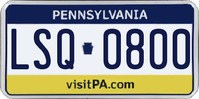 PA license plate LSQ0800