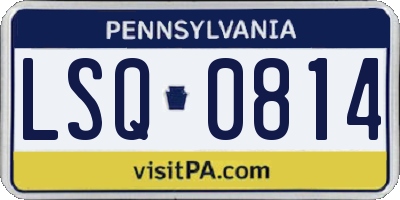PA license plate LSQ0814
