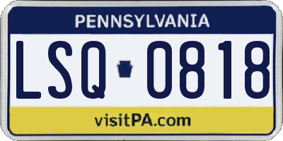 PA license plate LSQ0818