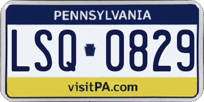 PA license plate LSQ0829