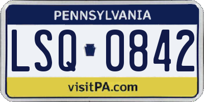 PA license plate LSQ0842