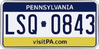 PA license plate LSQ0843