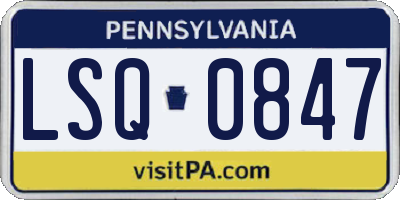 PA license plate LSQ0847