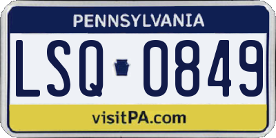 PA license plate LSQ0849