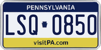 PA license plate LSQ0850