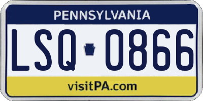 PA license plate LSQ0866