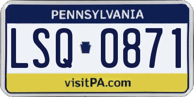 PA license plate LSQ0871