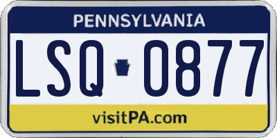 PA license plate LSQ0877
