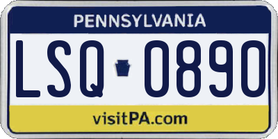 PA license plate LSQ0890