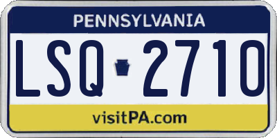 PA license plate LSQ2710