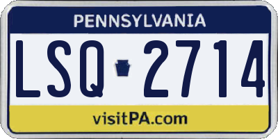 PA license plate LSQ2714