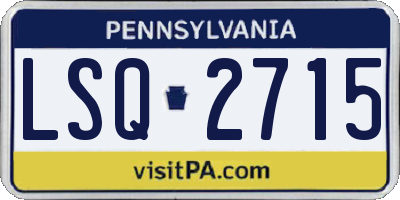 PA license plate LSQ2715