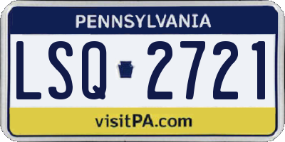 PA license plate LSQ2721