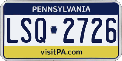 PA license plate LSQ2726