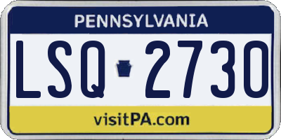 PA license plate LSQ2730
