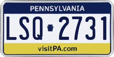 PA license plate LSQ2731