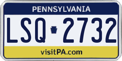 PA license plate LSQ2732