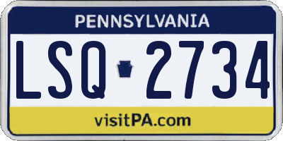 PA license plate LSQ2734