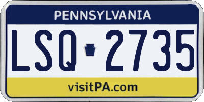 PA license plate LSQ2735