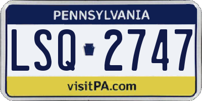 PA license plate LSQ2747