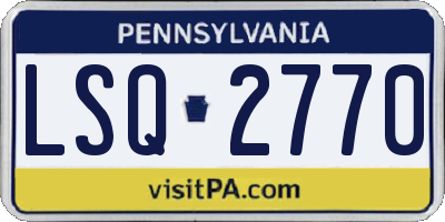 PA license plate LSQ2770