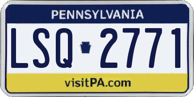 PA license plate LSQ2771