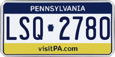 PA license plate LSQ2780