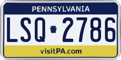 PA license plate LSQ2786