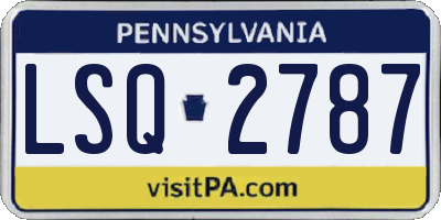 PA license plate LSQ2787